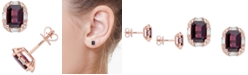 EFFY Collection EFFY&reg; Rhodolite (2-1/3 ct. t.w.) & Diamond (1/6 ct. t.w.) Stud Earrings in 14k Rose Gold